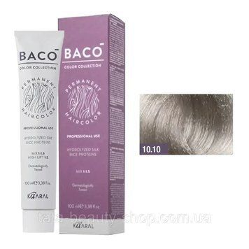 Стойкая крем-краска для волос Kaaral Baco Permanent Hair Color, 100мл 10.10 дуже світлий попелястий 2586954412 фото