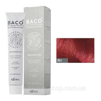 Стойкая крем-краска для волос Kaaral Baco Permanent Hair Color, 100мл R1 червоний мікстон 2586972004 фото