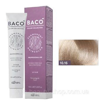 Стойкая крем-краска для волос Kaaral Baco Permanent Hair Color, 100мл 10.16 дуже дуже світлий попільний рудий 2586962590 фото