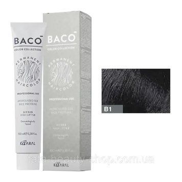 Стойкая крем-краска для волос Kaaral Baco Permanent Hair Color, 100мл B1 синій мiкстон 2586972274 фото