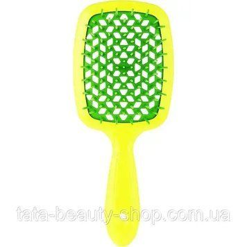 Расческа для волос Janeke 1830 Superbrush The Original Italian желтая с зеленым 1872296446 фото