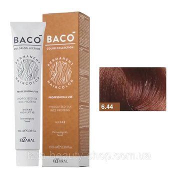 Стойкая крем-краска для волос Kaaral Baco Permanent Hair Color, 100мл 6.44 темний блондин інтенсивно мідний 2586965928 фото