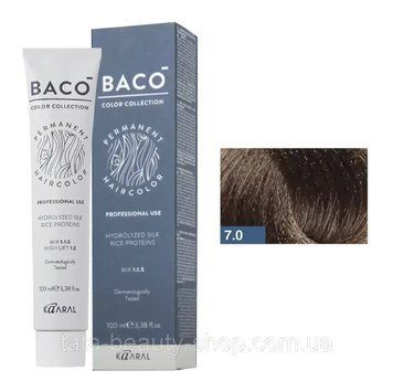 Стойкая крем-краска для волос Kaaral Baco Permanent Hair Color, 100мл 7.0 блондин 2586942075 фото