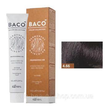 Стойкая крем-краска для волос Kaaral Baco Permanent Hair Color, 100мл 4.66 каштан інтенсивно-червоний 2586967314 фото