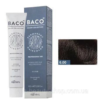 Стойкая крем-краска для волос Kaaral Baco Permanent Hair Color, 100мл 6.00 темний інтенсивний блондин 2586943563 фото