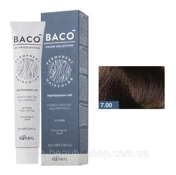 Стойкая крем-краска для волос Kaaral Baco Permanent Hair Color, 100мл 7.00 білявий інтенсивний 2586943702 фото