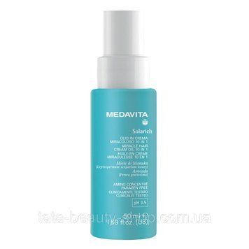 Крем-масло для волос 10в1 с зеркальным эффектом Medavita Solarich Miracle Hair Cream Oil 10в1, 50мл 2593186380 фото