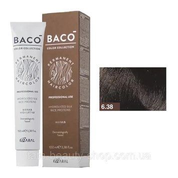 Стойкая крем-краска для волос Kaaral Baco Permanent Hair Color, 100мл 6.38 темний блондин червонувато-коричневий 2586968333 фото