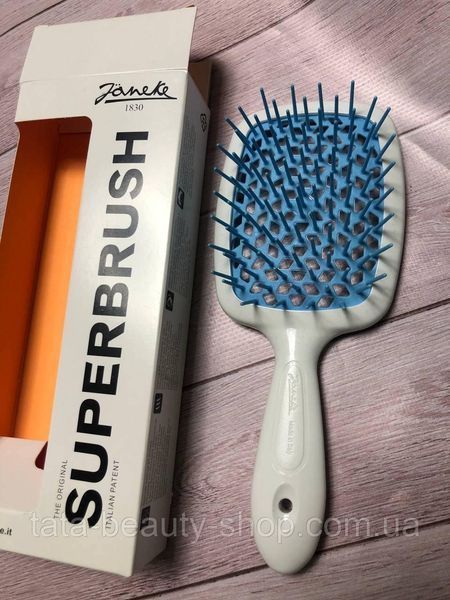 Расческа для волос Janeke 1830 Superbrush The Original Italian бело-голубая 1789818049 фото