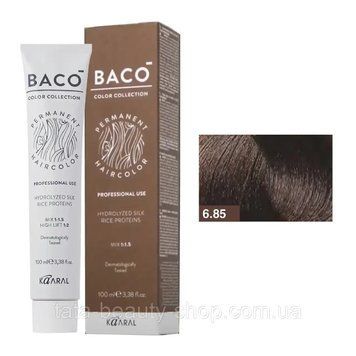 Стойкая крем-краска для волос Kaaral Baco Permanent Hair Color, 100мл 6.85 темний махагоново-коричневий 2586969105 фото