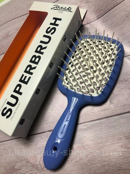 Расческа для волос Janeke 1830 Superbrush The Original Italian Синяя с белым 1789818824 фото