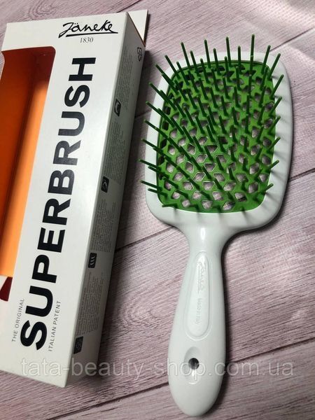 Гребінець для волосся Janeke 1830 Superbrush The Original Italian біло-зелена 1789820551 фото