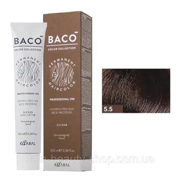 Стойкая крем-краска для волос Kaaral Baco Permanent Hair Color, 100мл 5.5 шатен червоний 2586969587 фото