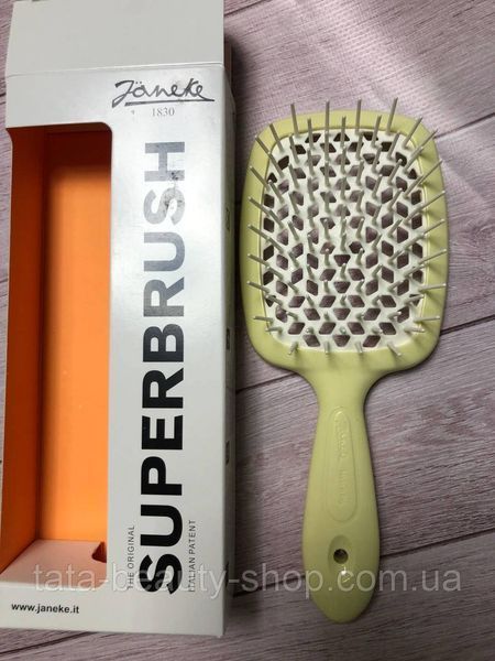 Расческа для волос Janeke 1830 Superbrush The Original Italian желто-белая 1789821422 фото