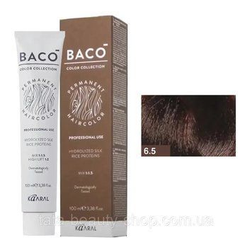 Стойкая крем-краска для волос Kaaral Baco Permanent Hair Color, 100мл 6.5 темний шатен червоний 2586969735 фото
