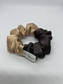 Резинка для волос Le fris&eacute; 100% натуральный шелк, шт бежево-коричнева 2052391152 фото