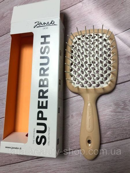 Гребінець для волосся Janeke 1830 Superbrush The Original Italian бежева з білим 1789822168 фото