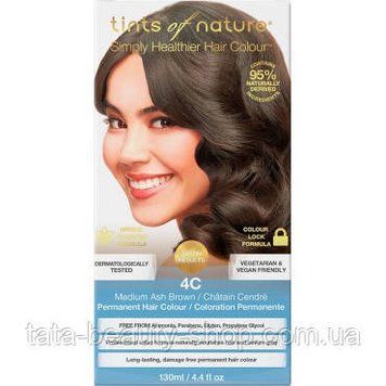 Органическая краска для волос Tints of Nature. Organic 4C Средний шатен пепельный 2470495677 фото