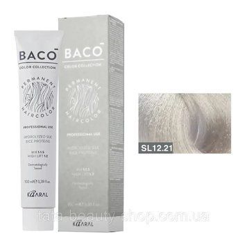 Стойкая крем-краска для волос Kaaral Baco Permanent Hair Color, 100мл SL 12.21 екстра світлий фіолетово-попелястий блондин 2586971321 фото