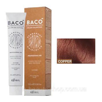 Стойкая крем-краска для волос Kaaral Baco Permanent Hair Color, 100мл COOPER мідний контраст 2586971671 фото